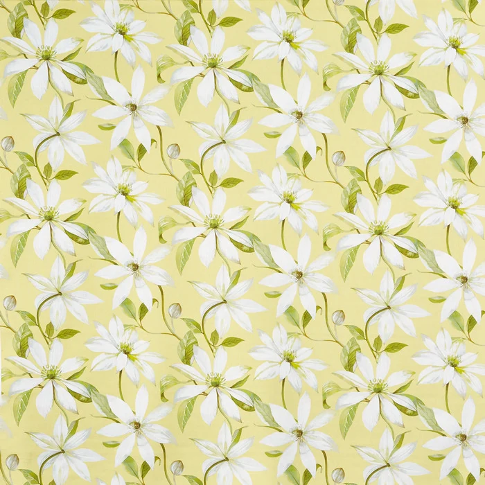 Baumwollstoff Blume - lemon