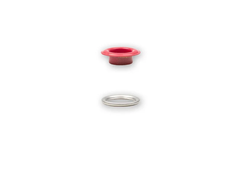 Prym 542522 Ösen mit Scheiben rot - Ø 8mm - 32 Stück, kompatibel mit dem Vario Creative Tool