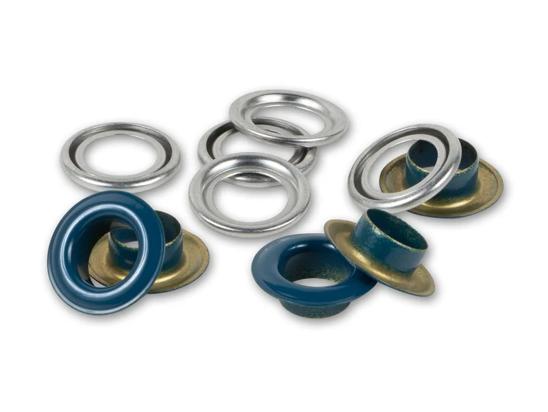 Prym 542523 Ösen mit Scheiben marine - Ø 8mm - 32 Stück, kompatibel mit dem Vario Creative Tool