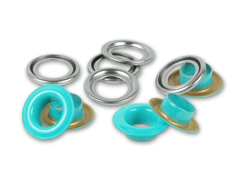 Prym 542527 Ösen mit Scheiben mint - Ø 8mm - 32 Stück, kompatibel mit dem Vario Creative Tool