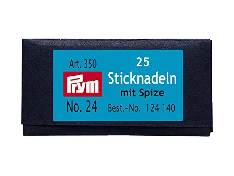 Prym 124140 Sticknadeln mit Spitze silberfarbig - Ø 0,8mm x 37mm No. 24 - 25 Stück