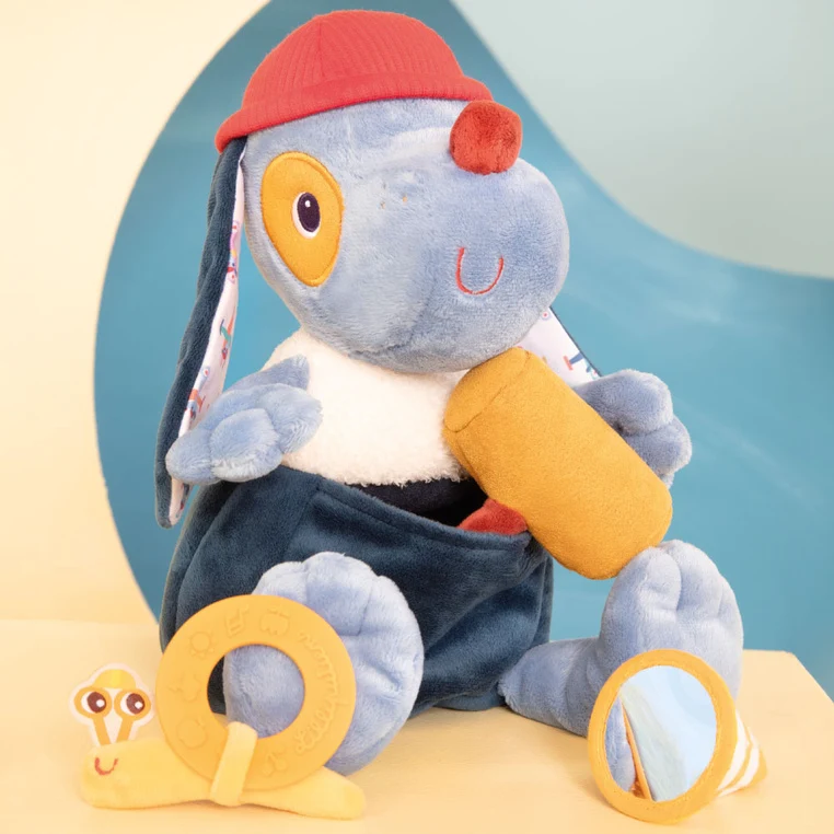 Multifunktionales Aktivitätsspielzeug zum Kuscheln – Hund Jules 9 m+