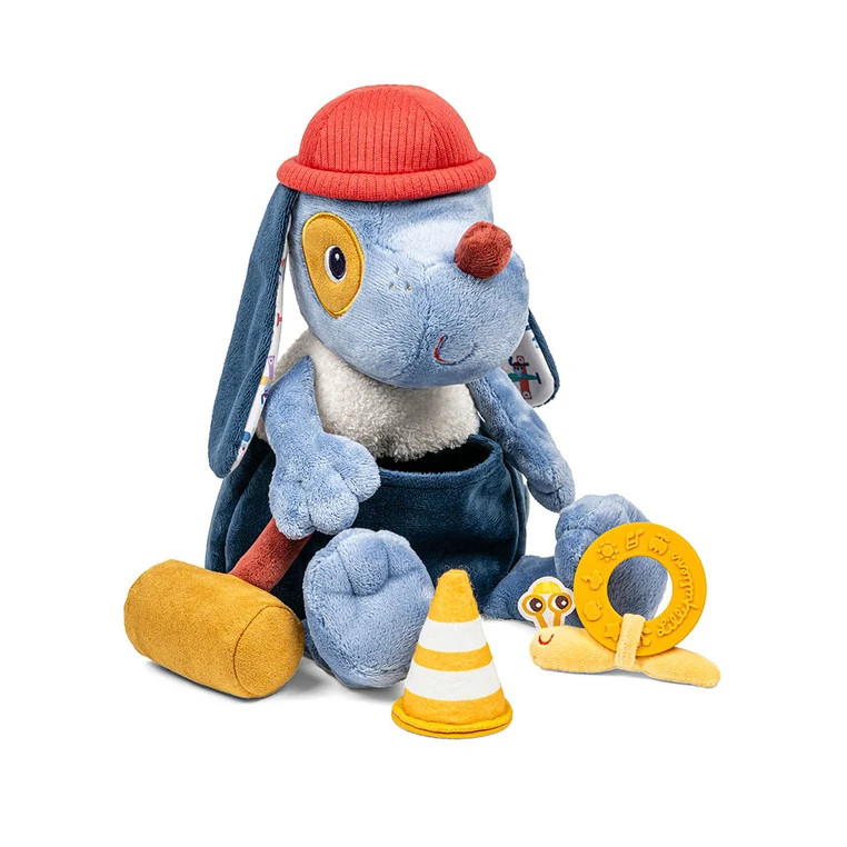 Multifunktionales Aktivitätsspielzeug zum Kuscheln – Hund Jules 9 m+