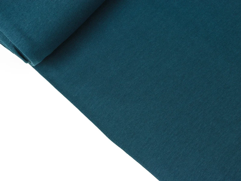 Reststück 13cm - Glatte Bündchenware Heike jeansblau