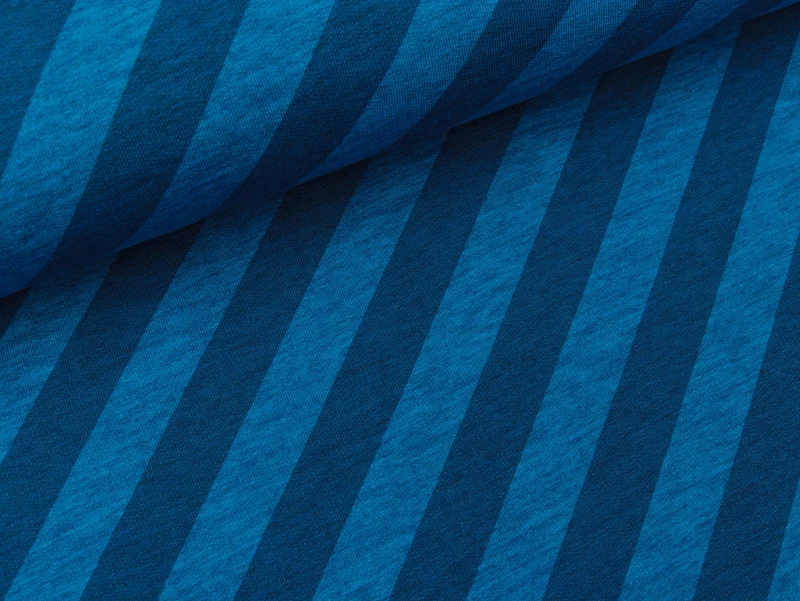 Reststück 45cm - Hamburger Liebe Baumwolljersey Ahoy Nautic Stripes bluette-atlantic