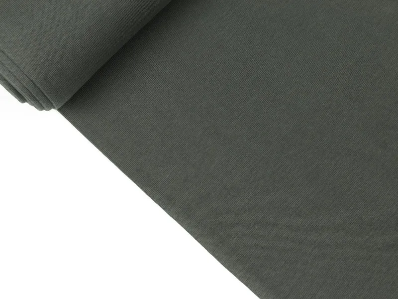 Reststück 47cm - Glatte Bündchenware Heike mittelgrau