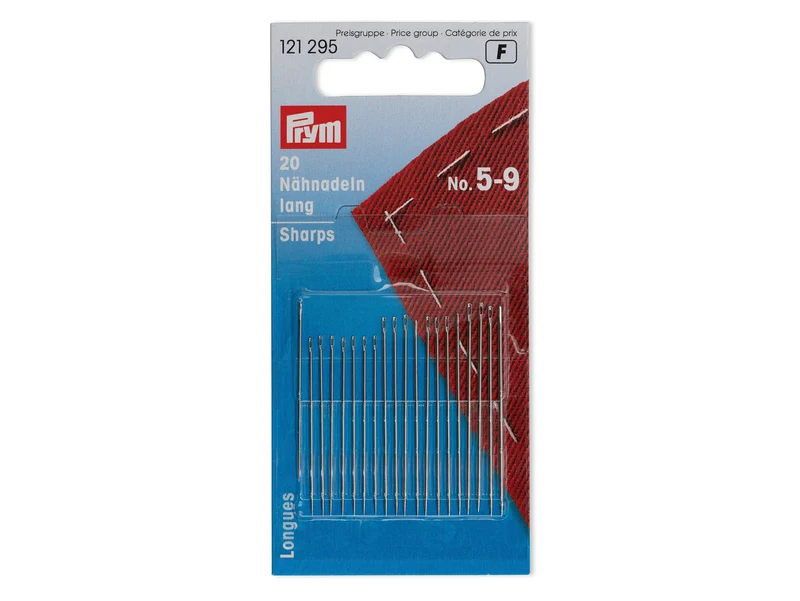 Prym 121295 Nähnadeln lang silberfarbig - No. 5-9 - 20 Stück