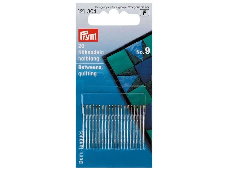 Prym 121304 Nähnadeln halblang silberfarbig - Ø 0,6mm x 28mm No. 9 - 20 Stück