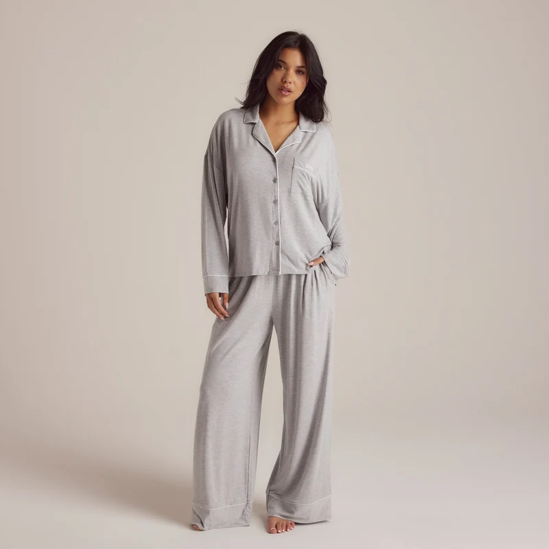Modal Pyjamahose - Grauer Melange