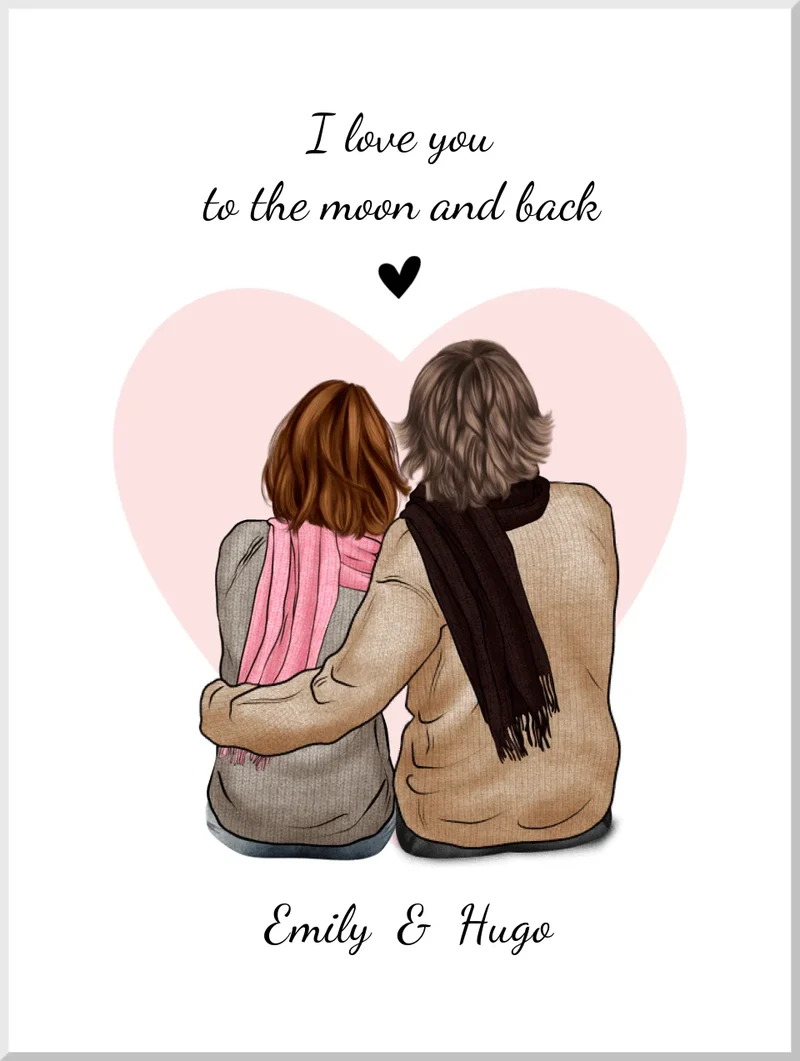 Partnerbild - Personalisiertes Poster Geschenk für den Partner / Partnerin - Ostergeschenk - Weihnachtsgeschenk