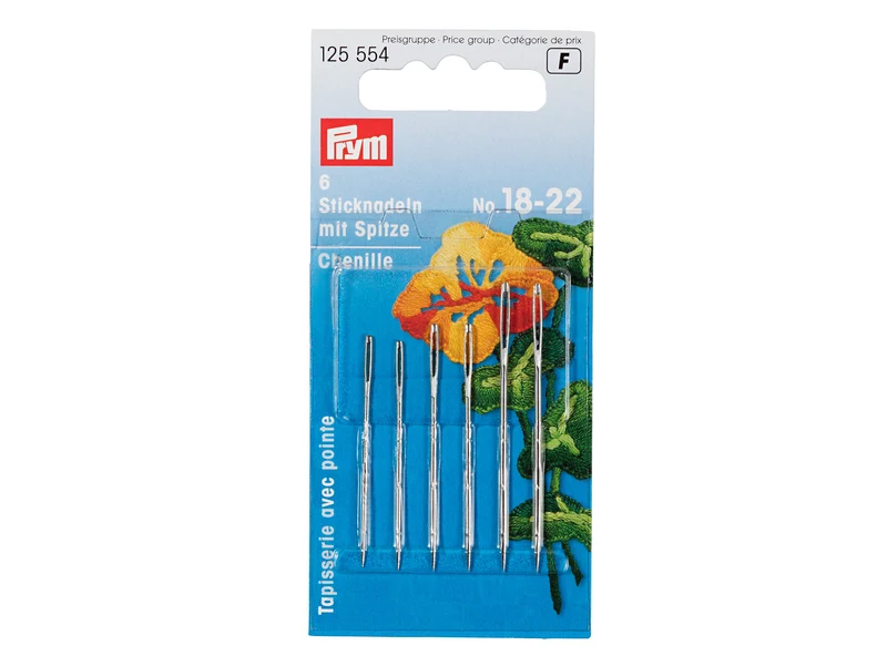 Prym 125554 Sticknadeln mit Spitze - No. 18-22 - 6 Stück
