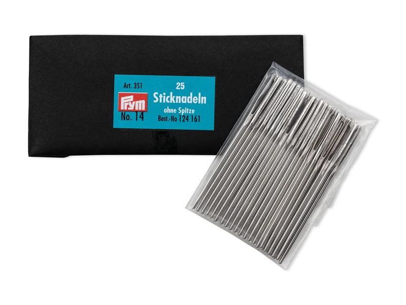 Prym 124161 Sticknadeln ohne Spitze silberfarbig - Ø 1,9mm x 60mm No. 14 - 25 Stück