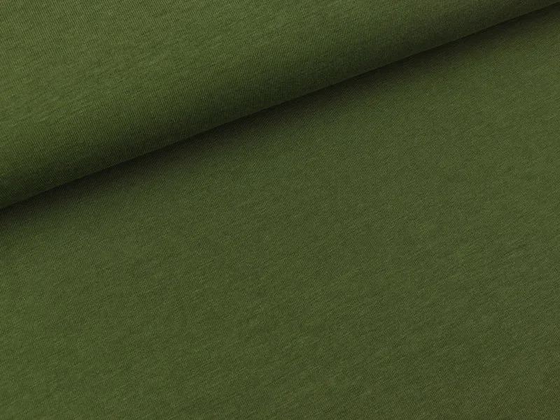 Reststück 37cm - Bambus Jersey khaki uni