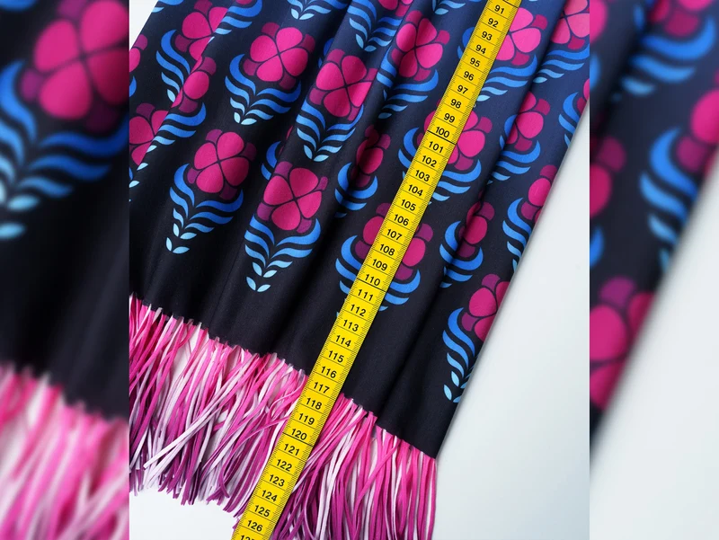 Reststück 35cm - Hamburger Liebe Fringe Me Retro Flower mit Fransenborte