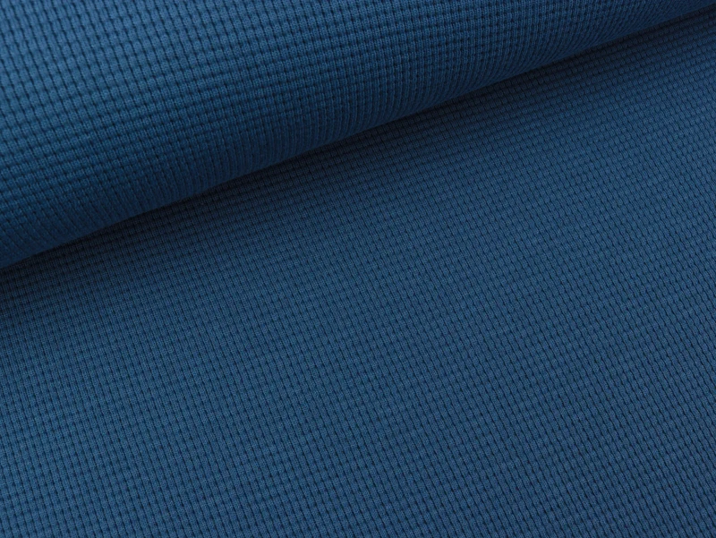 Reststück 14cm - Waffeljersey Clarissa jeansblau uni