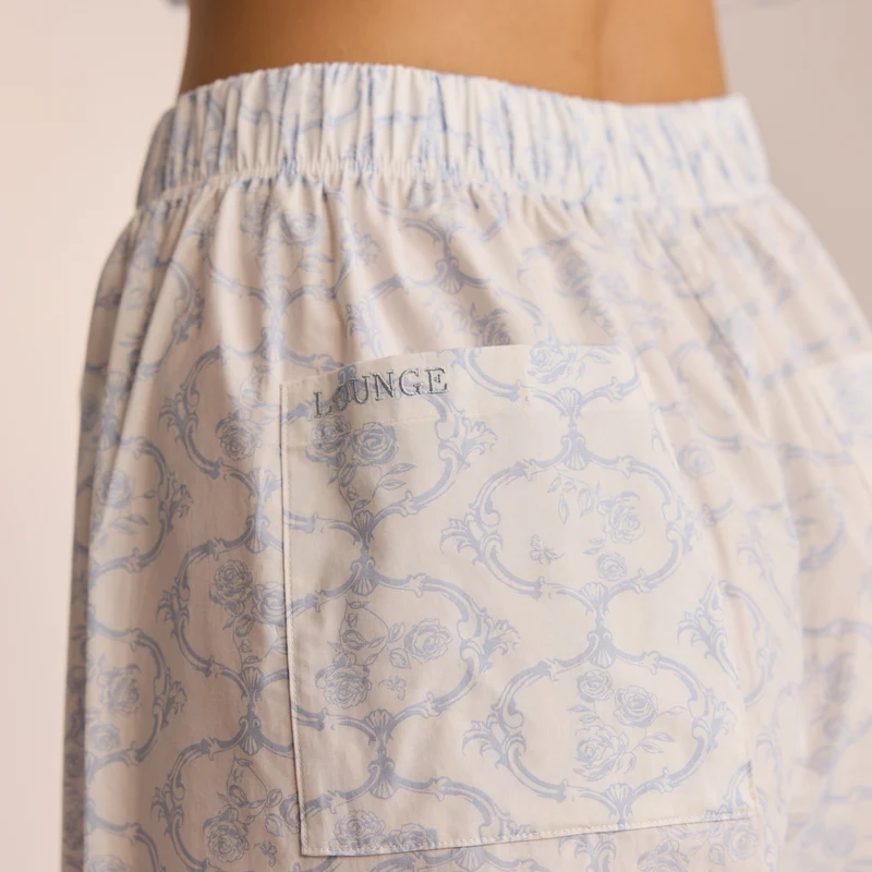 Baumwoll-Pyjamahose - Blau