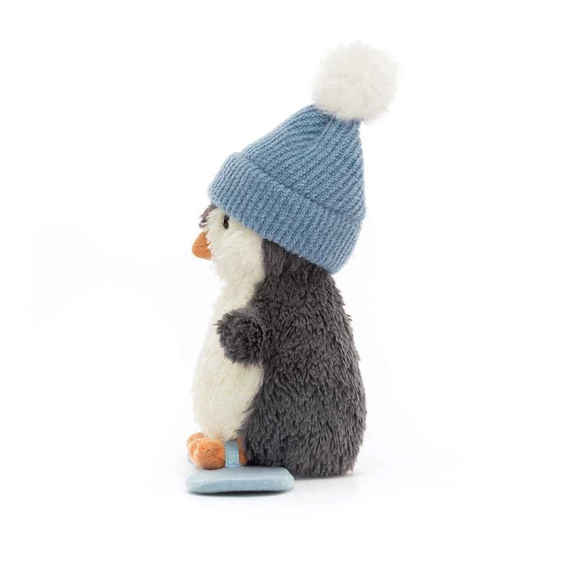 Plüsch-Pinguin auf Snowboard 12 cm