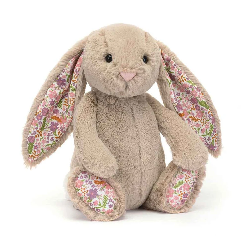 Plüschkaninchen mit Blumenöhrchen Petal – beige 31 cm