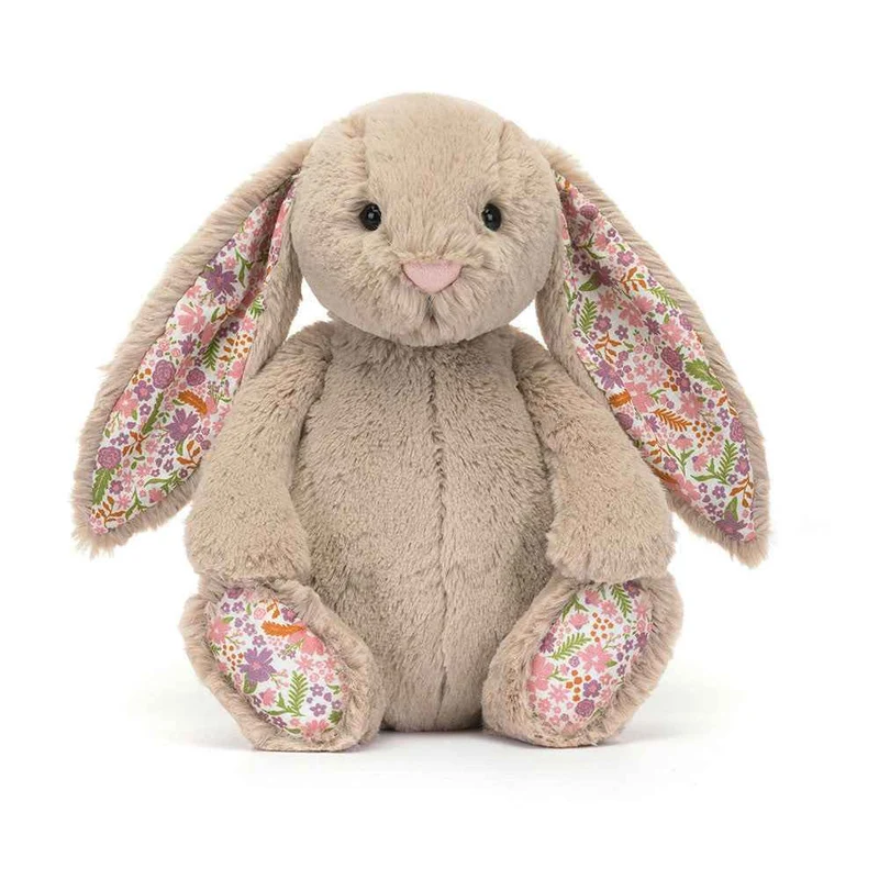 Plüschkaninchen mit Blumenöhrchen Petal – beige 31 cm