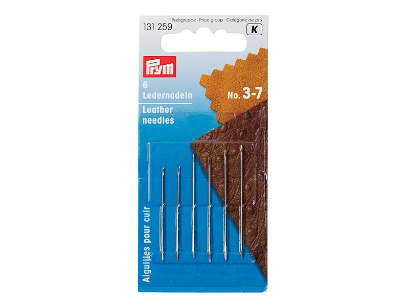 Prym 131259 Ledernadeln mit Dreikantspitze - No. 3-7 - 6 Stück
