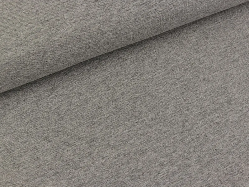 Reststück 39cm - Leichter Sweat Maike mittelgrau meliert uni