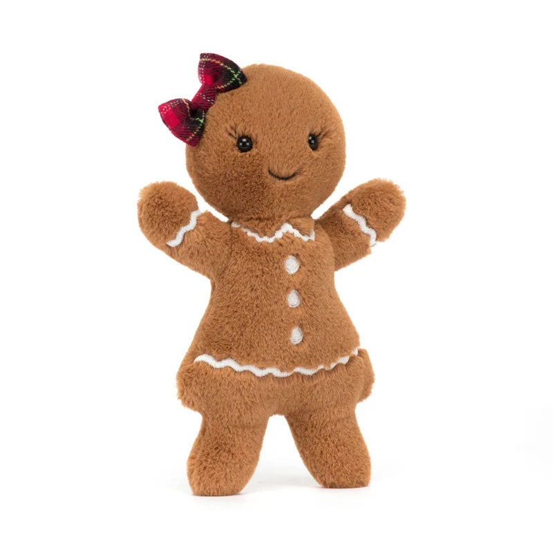Plüschiges fröhliches Lebkuchenmädchen 18 cm