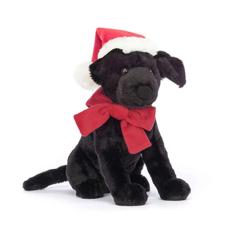 Plüschhund – Labrador mit Weihnachtsmannmütze, 22 cm