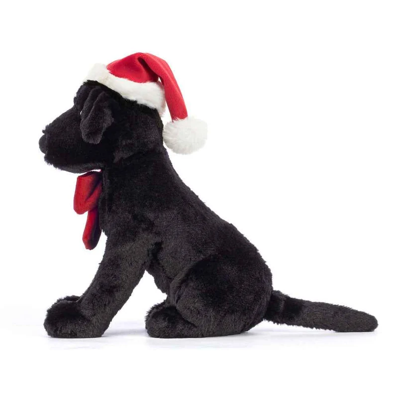 Plüschhund – Labrador mit Weihnachtsmannmütze, 22 cm