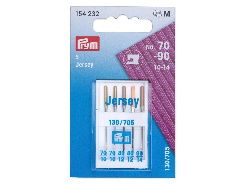 Prym 154232 Nähmaschinennadeln mit Flachkolben - Jersey - No. 70 - 90 - 5 Stück