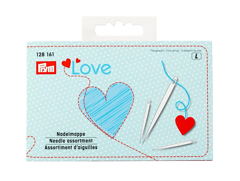 Prym Love 128161 Nadelmappe Näh- und Stopfnadeln mit Einfädler - 29 Stück