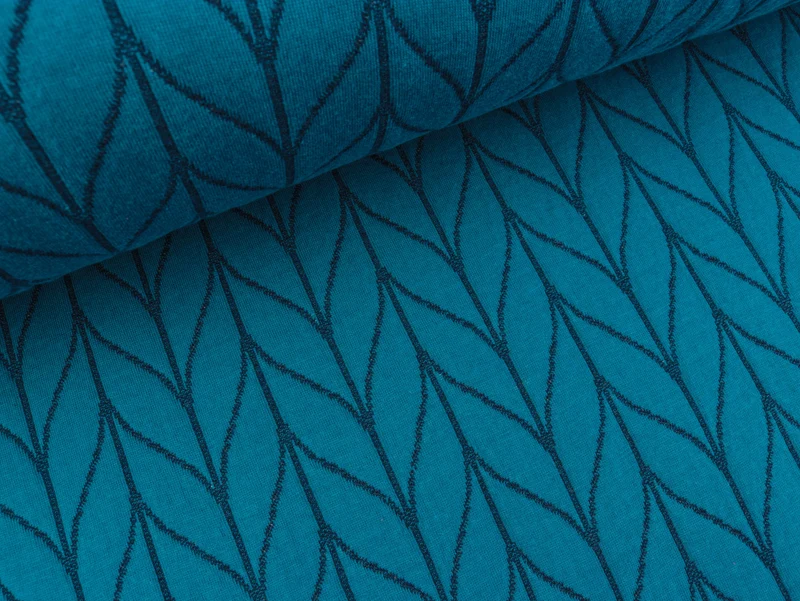 Reststück 21cm - Hamburger Liebe Check Point Jacquard Knit Step petrol-blue navy