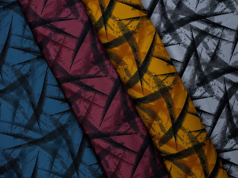 Reststück 66cm - Baumwollsweat Toronto Grafisch Abstrakt schwarz-ocker-rost