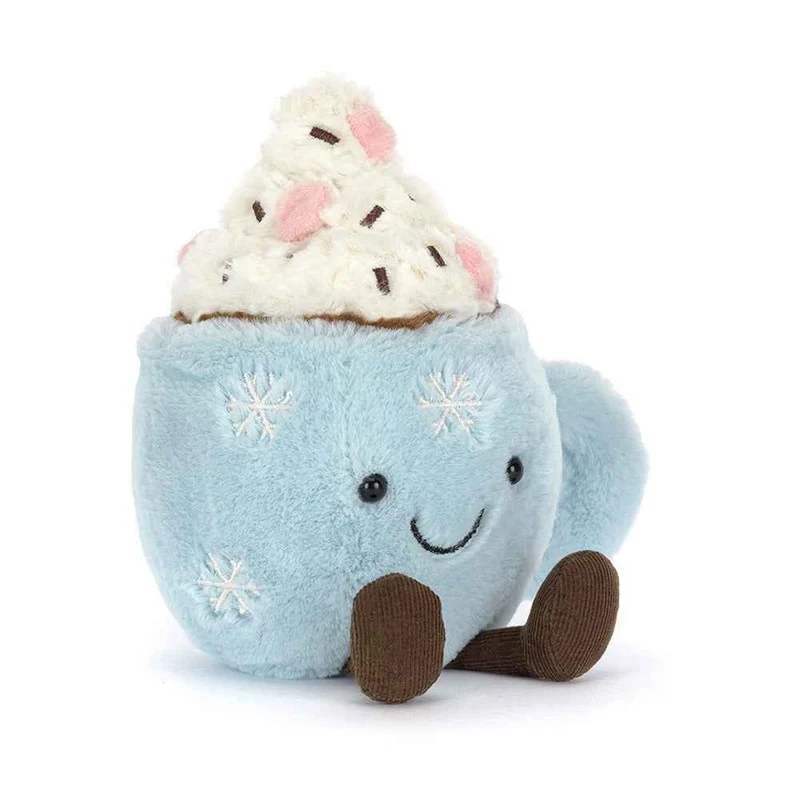 Plüsch-Tasse mit heißer Schokolade und Marshmallows, 21 cm