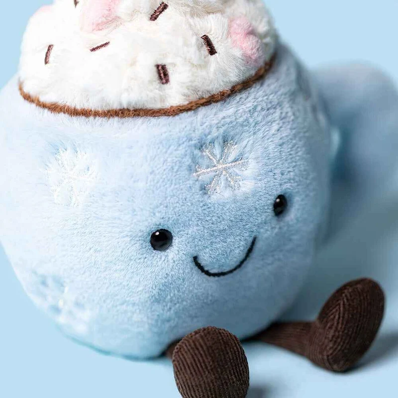 Plüsch-Tasse mit heißer Schokolade und Marshmallows, 21 cm