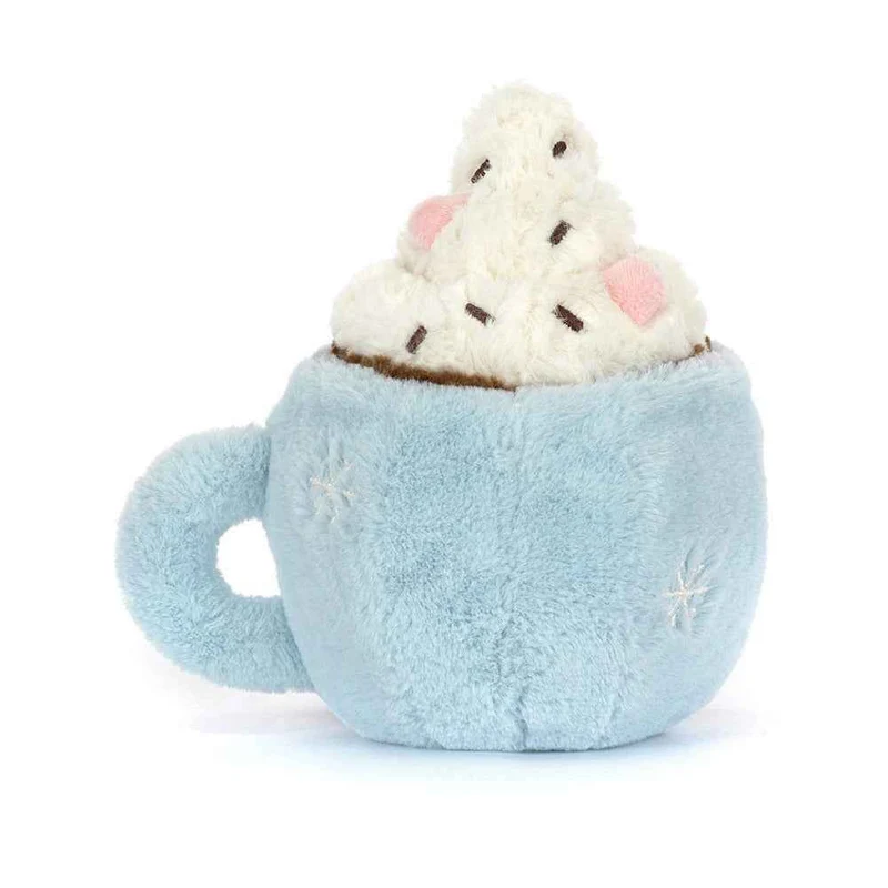 Plüsch-Tasse mit heißer Schokolade und Marshmallows, 21 cm