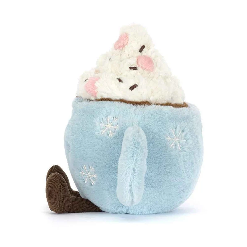 Plüsch-Tasse mit heißer Schokolade und Marshmallows, 21 cm