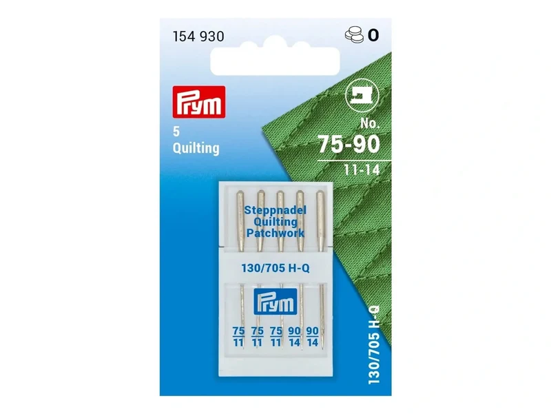 Prym 154930 Spezial-Nähmaschinennadeln mit Flachkolben - Quilting - No. 75 - 90 - 5 Stück