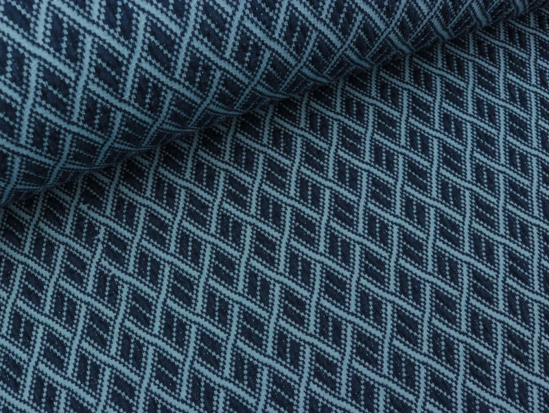 Reststück 19cm - Hamburger Liebe Bliss 3D Fence Knit blue navy-garda