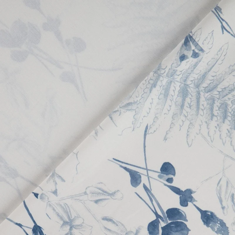 Satin Wildflowers - skyblue 280 cm