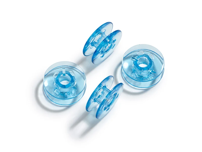 Prym 610361 Nähmaschinenspulen für Doppelumlaufgreifer - Ø 21,9mm x 9,0mm - für Pfaff & Meister - Kunststoff transparent 4 Stück