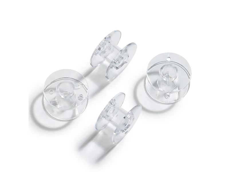 Prym 610362 Nähmaschinenspulen für Horizontalgreifer - Ø 20,5mm x 11,5mm - für JANOME, Brother & Singer - Kunststoff transparent 4 Stück