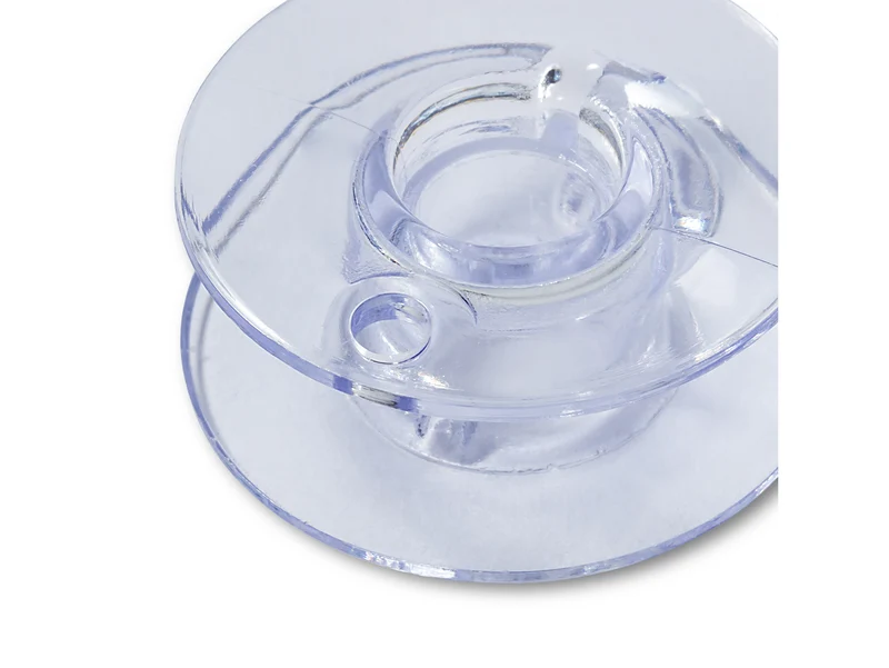 Prym 610363 Nähmaschinenspulen für Horizontalgreifer - Ø 21,2mm x 9,2mm - für Bernina-DECO & Brother - Kunststoff transparent 4 Stück