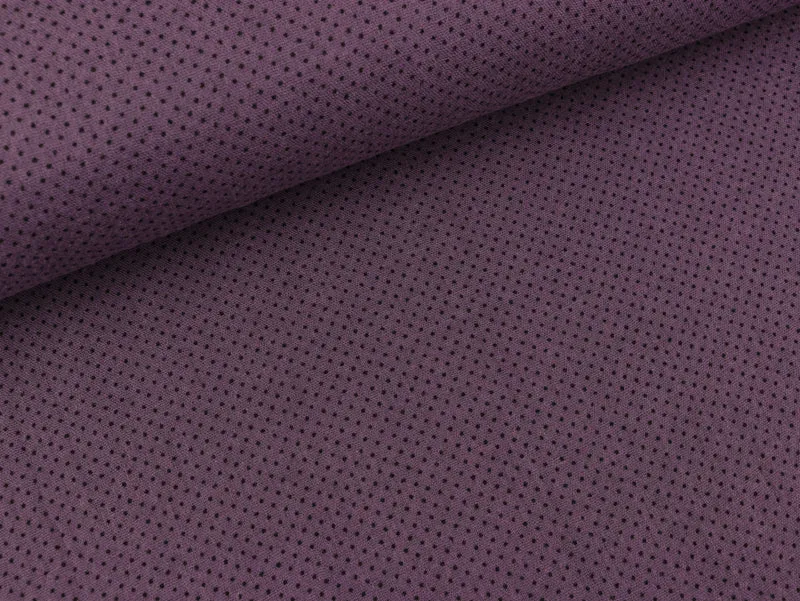 Reststück 94cm - Baumwoll Musselin Double Gauze Bambino Pünktchen schwarz auf Mauve