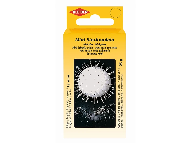 Kleiber 71026 Mini-Stecknadeln Metalldose Edelstahl 13mm - ca. 25g