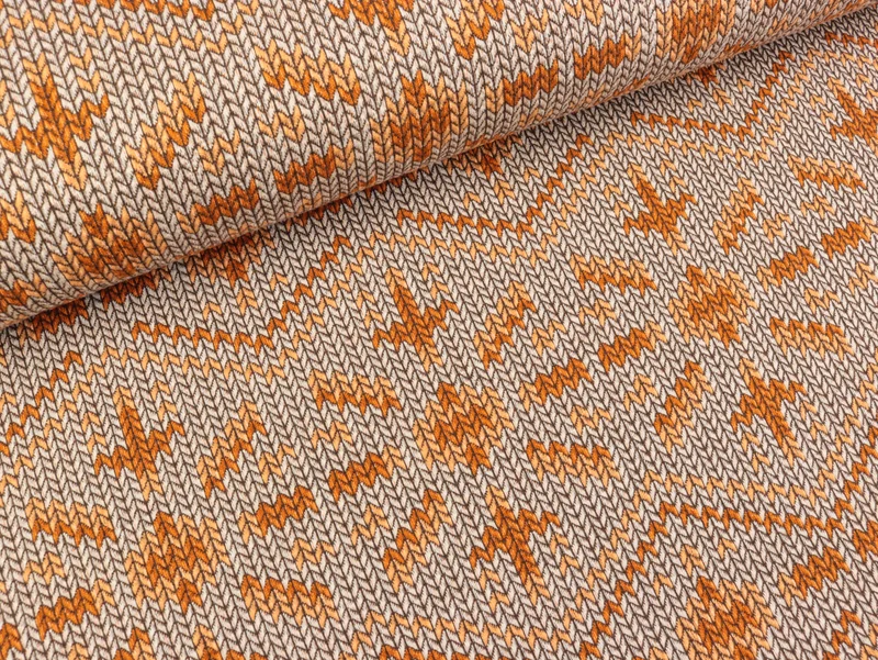 Reststück 80cm - Hamburger Liebe Check Point Knit Knit Snowflake yemen-nepal-melone