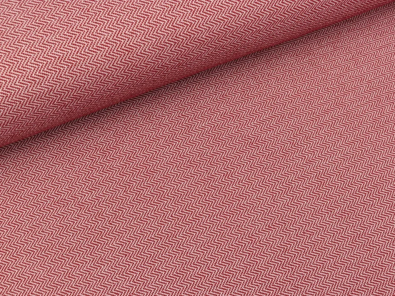 Reststück 16cm - Jacquard Jersey Mauro Chevron burgundy-naturweiß