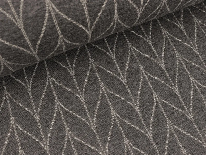 Reststück 50cm - Hamburger Liebe Jacquard Pattern Love Knit Step carbon
