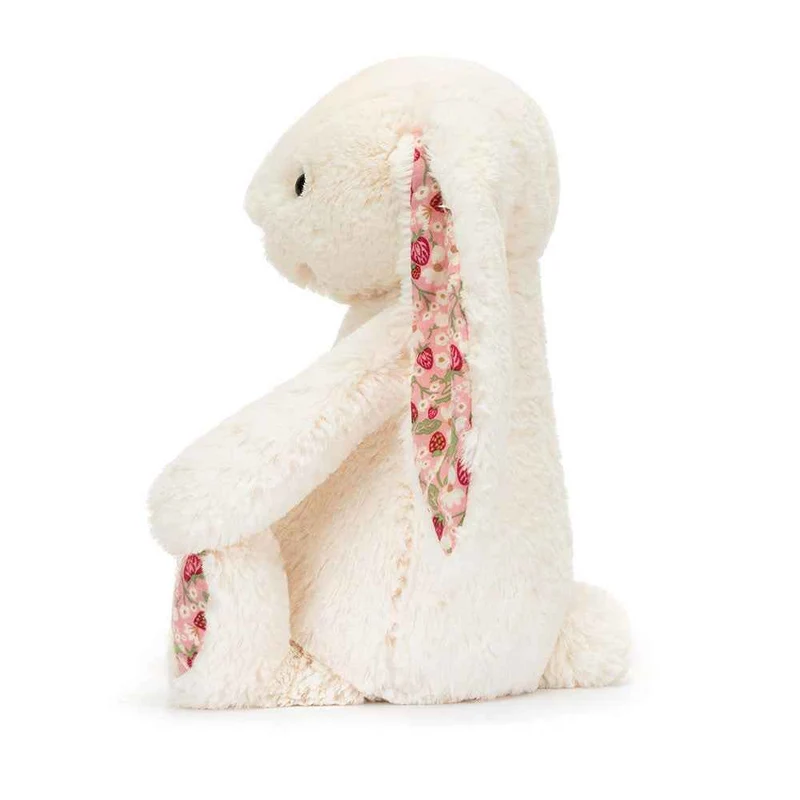 Plüschhase mit Blumenöhrchen Berry – cremefarben, 18 cm, musikalisch – Freunde