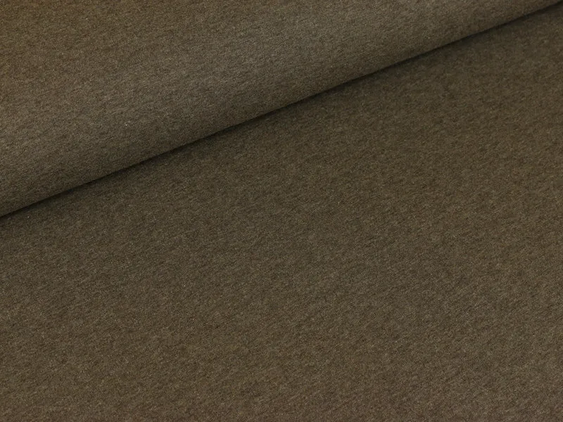 Reststück 66cm - Baumwollsweat Jenna nussbraun meliert uni