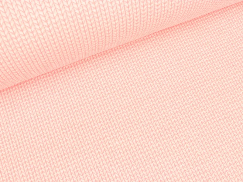 Reststück 32cm - Jacquardjersey Knit Knit Summer Edition rosa scuro-weiß
